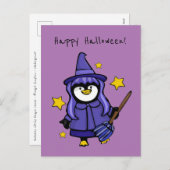 Halloween Witchy Penguin Feestdagenkaart (Voorkant / Achterkant)