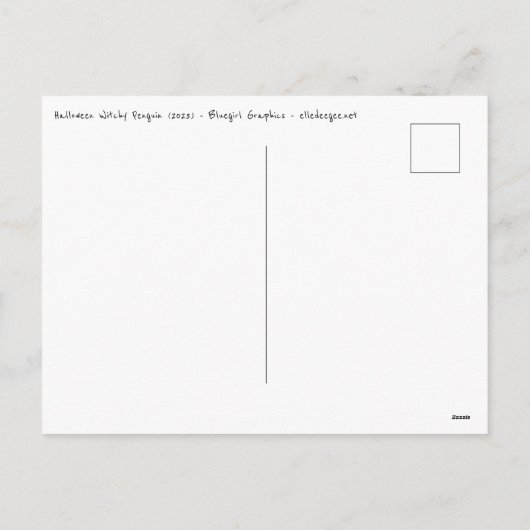 Halloween Witchy Penguin Feestdagenkaart (Achterkant)