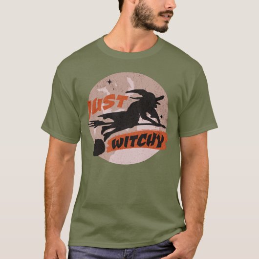 Halloween Witchy Retro Witch T-shirt (Voorkant)