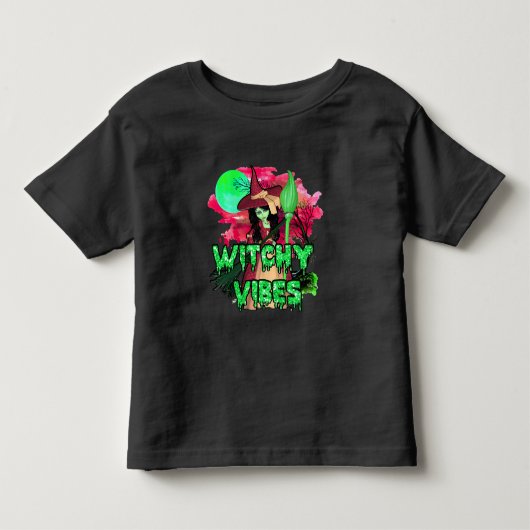 Halloween Witchy Vibes Kinder Shirts (Voorkant)