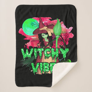 Halloween Witchy Vibes Sherpa Deken