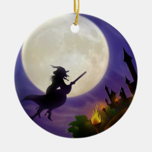 Halloween Witte Moon Keramisch Ornament