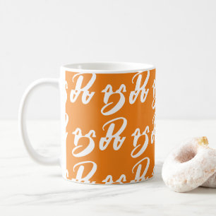Halloween witte oranje boo tekstpatroon koffiemok