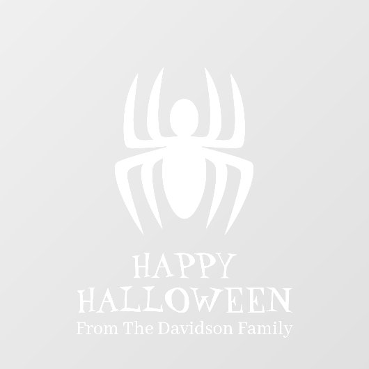 Halloween witte spin aangepaste tekst decoratie raamsticker (Vel)
