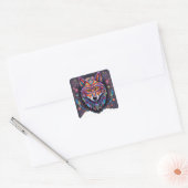 Halloween Wolf Alebrije Vierkante Sticker (Envelop)