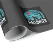 Halloween Wolf Kerkhof Maan Vector Cadeaupapier (Rol Hoek)
