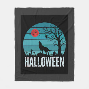 Halloween Wolf Kerkhof Maan Vector Fleece Deken