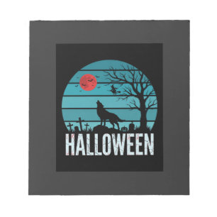 Halloween Wolf Kerkhof Maan Vector Notitieblok