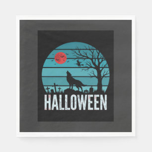 Halloween Wolf Kerkhof Maan Vector Servet