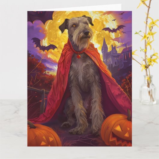 Halloween Wolfhound Vampire Pumpkins eng Kaart (Gele Bloem)