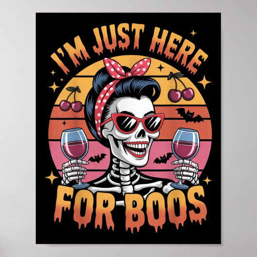 Halloween Women Funny I'm Just Here For The Boos S Poster (Voorkant)
