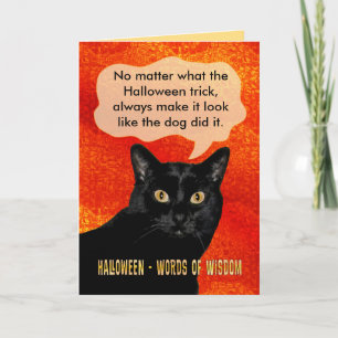 Halloween woorden van wijsheid kat kaart
