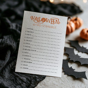 Halloween Woordzoek puzzel spelkaart Kaart