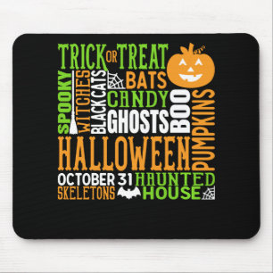 Halloween Word Jumble Colorful Cute Spider Pumpkin Muismat