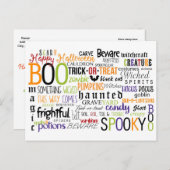 Halloween Words Fun Typography Briefkaart Kaart (Voorkant / Achterkant)
