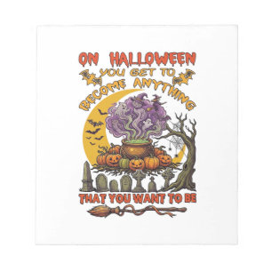 Halloween Wordt Alles Ketel Kat Geest Pompoen Notitieblok