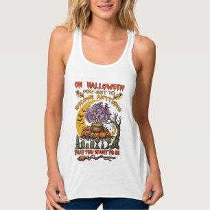 Halloween Wordt Alles Ketel Kat Geest Pompoen Tanktop