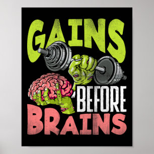 Halloween Workout Zombie Gewichtheffen Winsten Voo Poster
