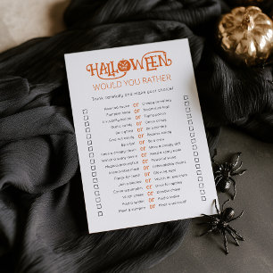 Halloween Would You Rather bewerkbare spelkaart Kaart