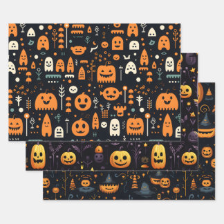 Halloween Wrapping Paper Sheets Set van 3