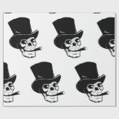 HALLOWEEN WRAPPINGPAPIERSKULL MET HAT CADEAUPAPIER (Vlak)