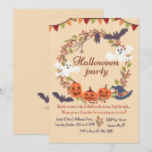 Halloween Wreath Invitation Kaart (Voorkant / Achterkant)