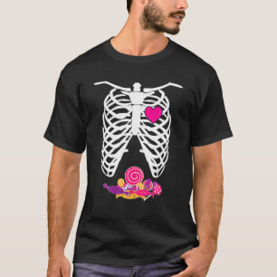 Halloween Xray Skeleton Rib Snoep Kinder jongens G T-shirt