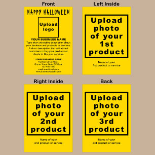 Halloween Yellow Folded Wenskaart voor zakelijk ge Kaart