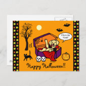 Halloween Yellow Lab Vampire Briefkaart (Voorkant / Achterkant)