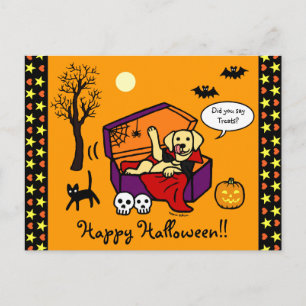Halloween Yellow Lab Vampire Briefkaart