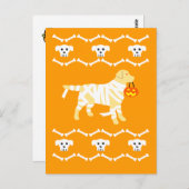 Halloween Yellow Labrador Mummy Briefkaart (Voorkant / Achterkant)