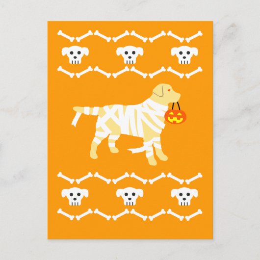 Halloween Yellow Labrador Mummy Briefkaart (Voorkant)