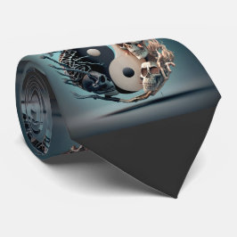 Halloween YinYang Skeleton Art Stropdas