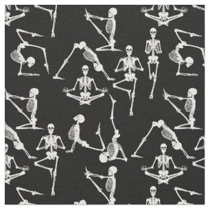 Halloween yoga skeletten zwart stof