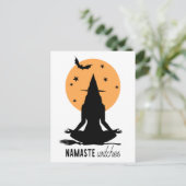Halloween yoga Witch Briefkaart (Staand voorkant)