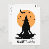 Halloween yoga Witch Briefkaart (Voorkant / Achterkant)