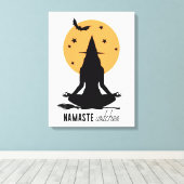 Halloween yoga Witch Canvas Afdruk (Insitu (Houten vloer))