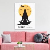 Halloween yoga Witch Canvas Afdruk (Insitu (Woonkamer))