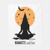 Halloween yoga Witch Fleece Deken (Voorkant)