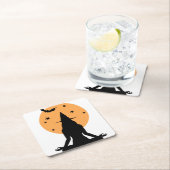 Halloween yoga Witch Vierkante Kartonnen Onderzetter (Insitu)