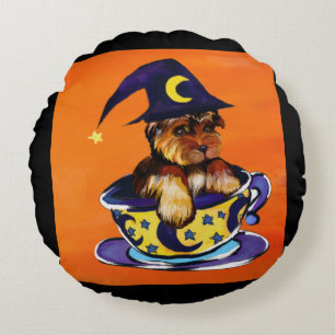 Halloween Yorkie Poo Rond Kussen