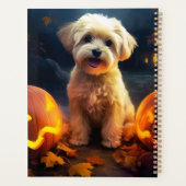 Halloween Yorkipoo met pompoenen eng Planner (Achterkant)