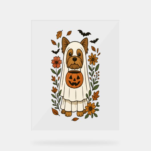 Halloween Yorkshire Terrier Fleurs Halloween (Recto)