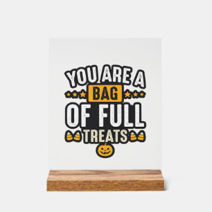 Halloween Zak Met Snoepjes Vintage Vector Design_1 Acryl Bord