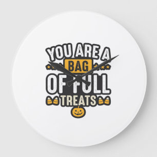 Halloween Zak Met Snoepjes Vintage Vector Design_1 Grote Klok