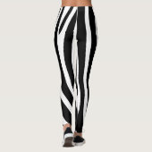 Halloween Zebra Stripes Zwart & Wit Leggings (Achterkant)