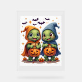 Halloween Zee Turtle Ghost Turtles T-shirt Acryl Bord (Voorkant)