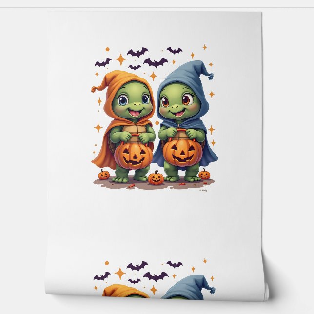 Halloween Zee Turtle Ghost Turtles T-shirt Behang (Afrollen)