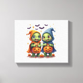 Halloween Zee Turtle Ghost Turtles T-shirt Canvas Afdruk (Voorkant)