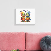 Halloween Zee Turtle Ghost Turtles T-shirt Canvas Afdruk (Insitu (Woonkamer))